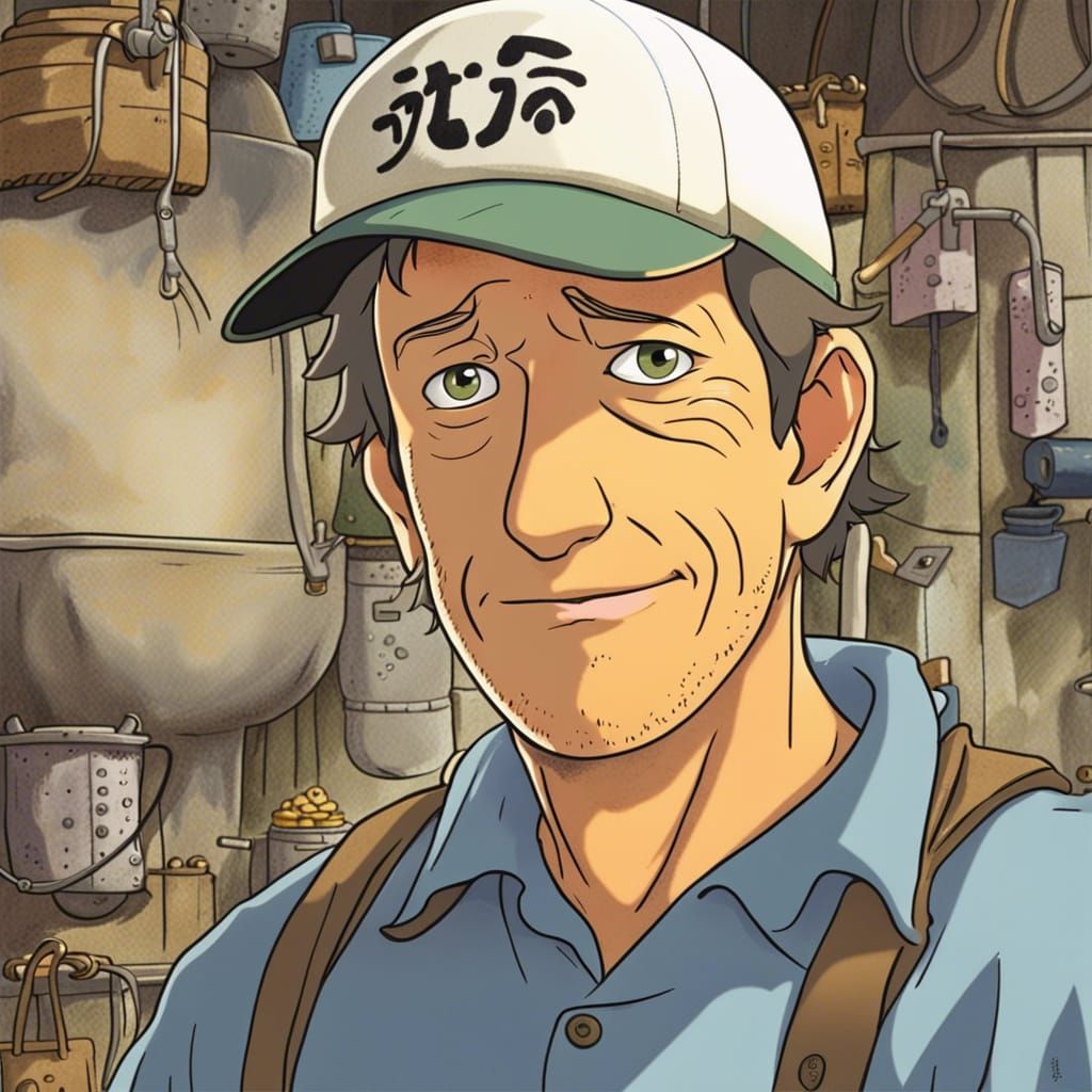 Studio Ghibli Anime Poster: Mike Rowe's Dirty Jobs