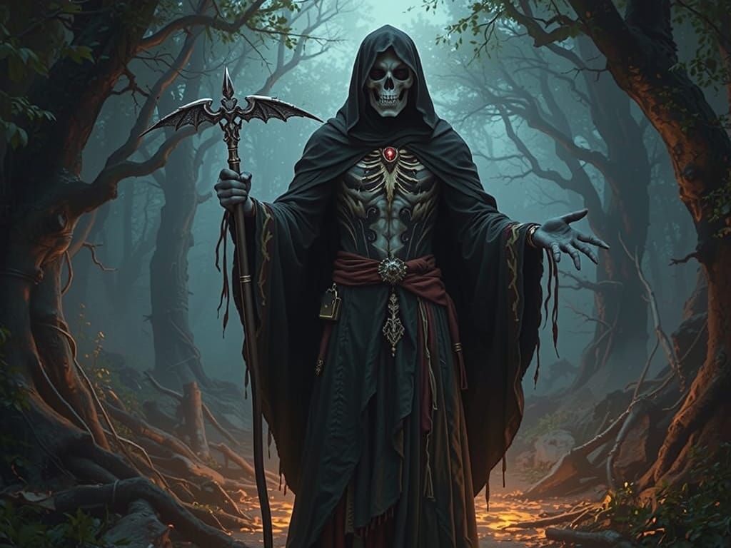 Surreal Portrait in a Haunted Dark Fantasy Landscape