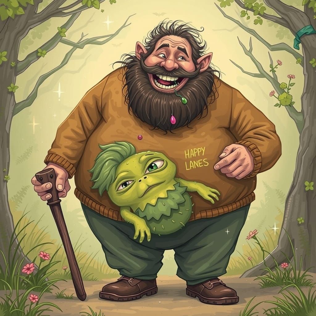 Big Man with a Nasty Green Booger hanging onto his sweater IV