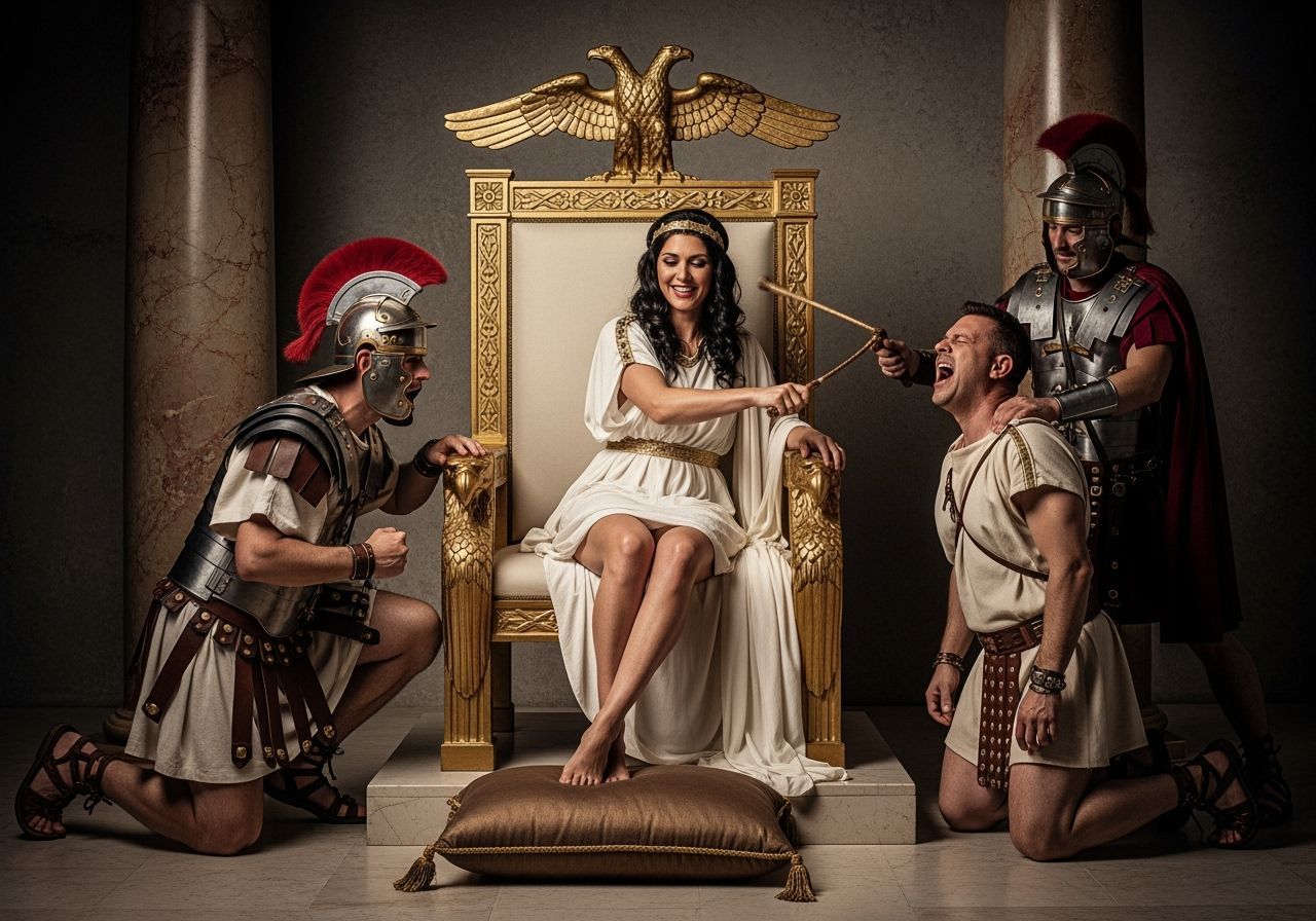Empress Messalina Whipping Prisoner in Throne Room