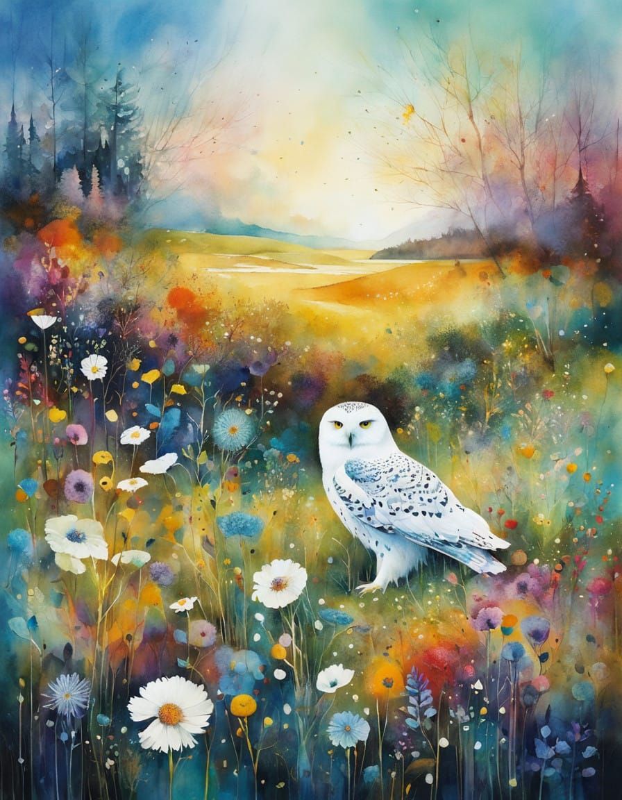 Whimsical Wildflower Dreamscapes in Vibrant Cubism