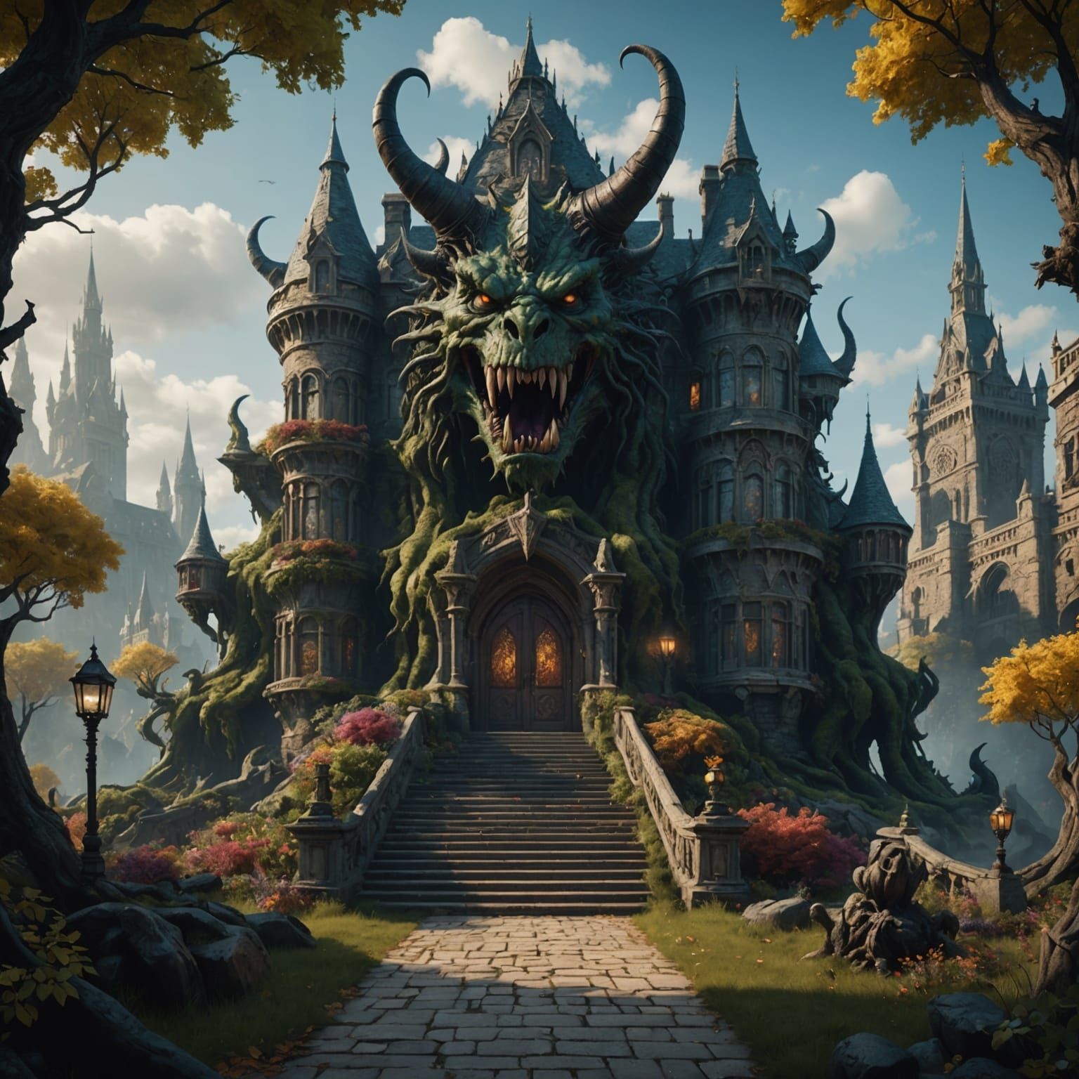 Fantastical Monster Formal: Detailed Matte Painting