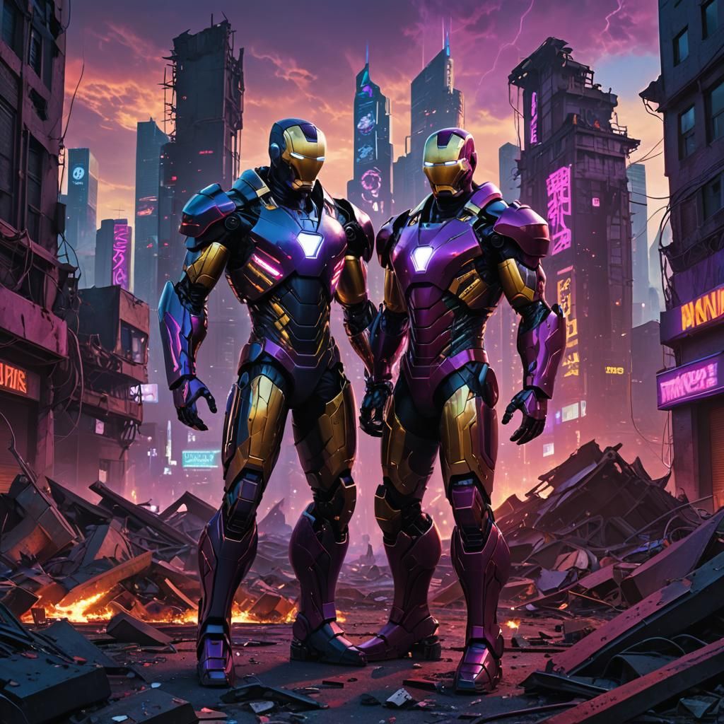 Biomechanical Creature in Cyberpunk Neon Cityscape