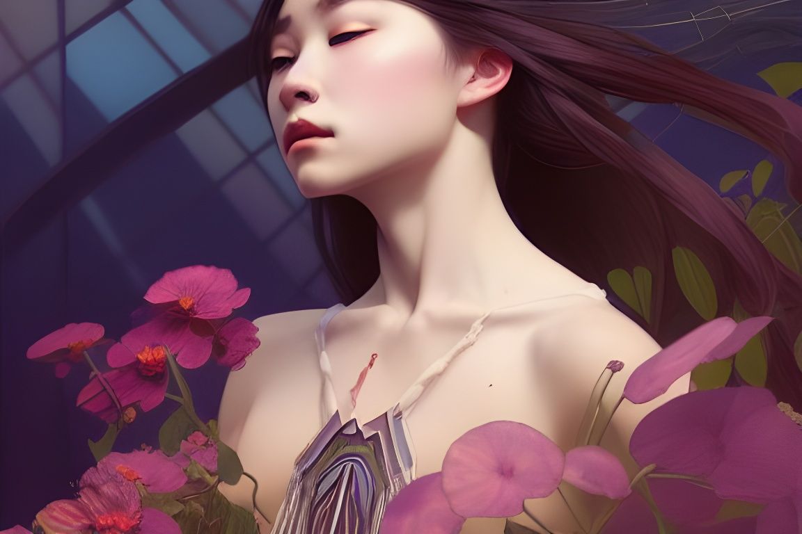 Yuna Portrait in Digital Watercolor Style