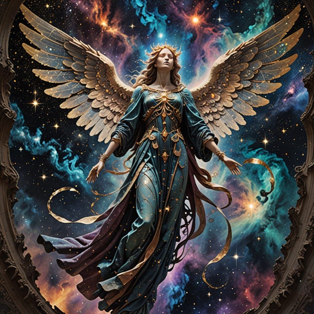 Ethereal Angel in Cosmic Void