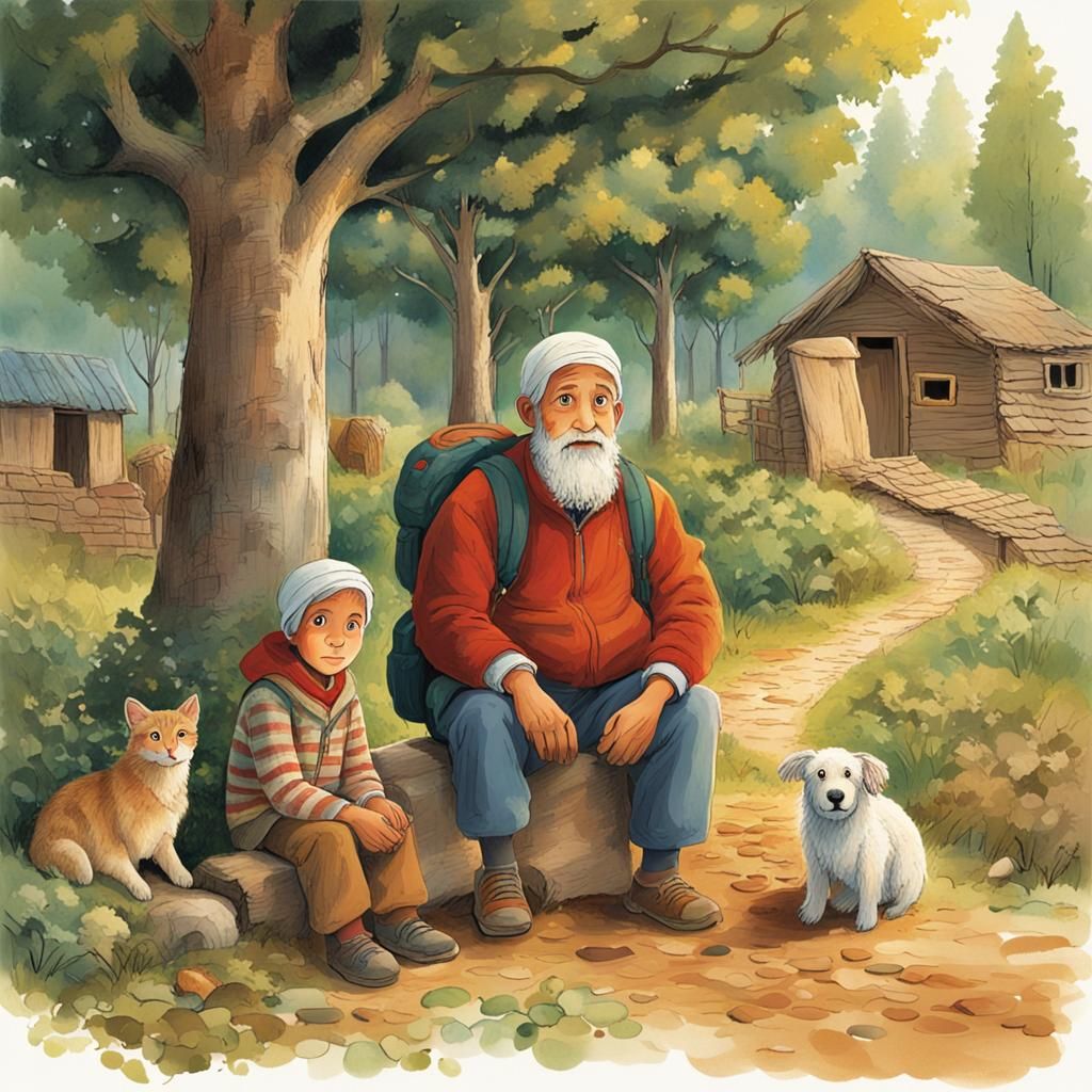 Hyperrealistic Portrait of Omar in Forest Village