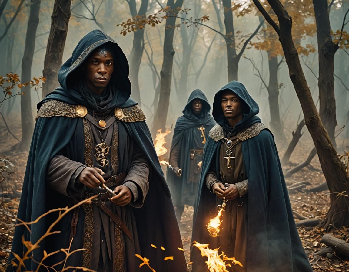 Epic Wizard Duel in Ancient Magical Battlefield