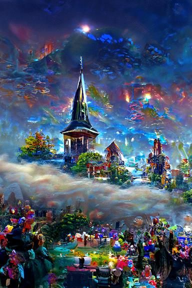 Ethereal Fantasy Community Gathering in Mist