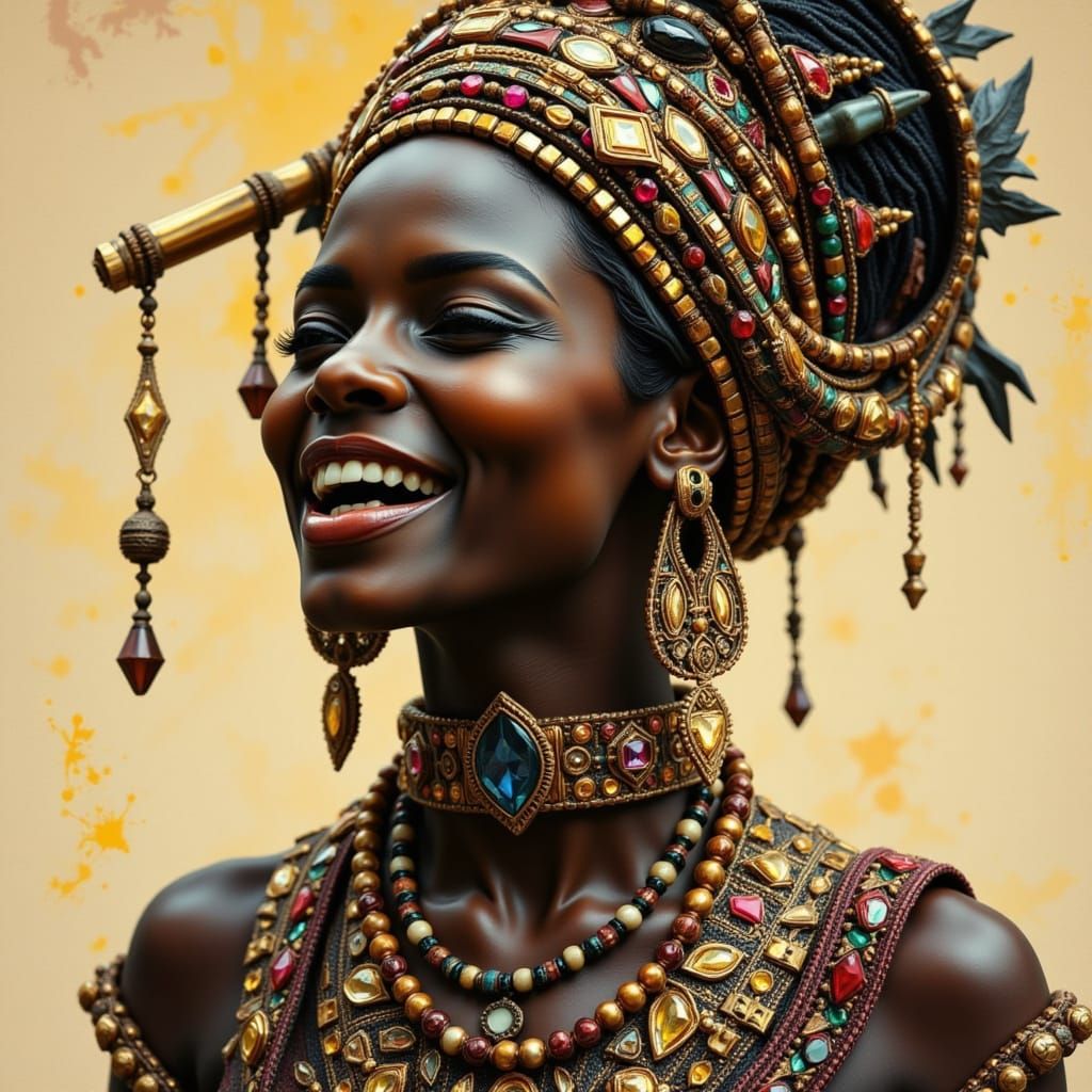 Laughing Nubian Woman