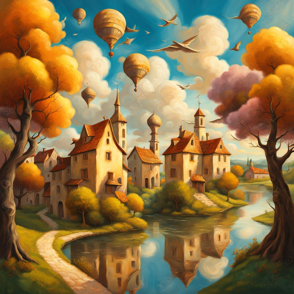 Renaissance Marvels Float Above Idyllic Countryside in Whims...