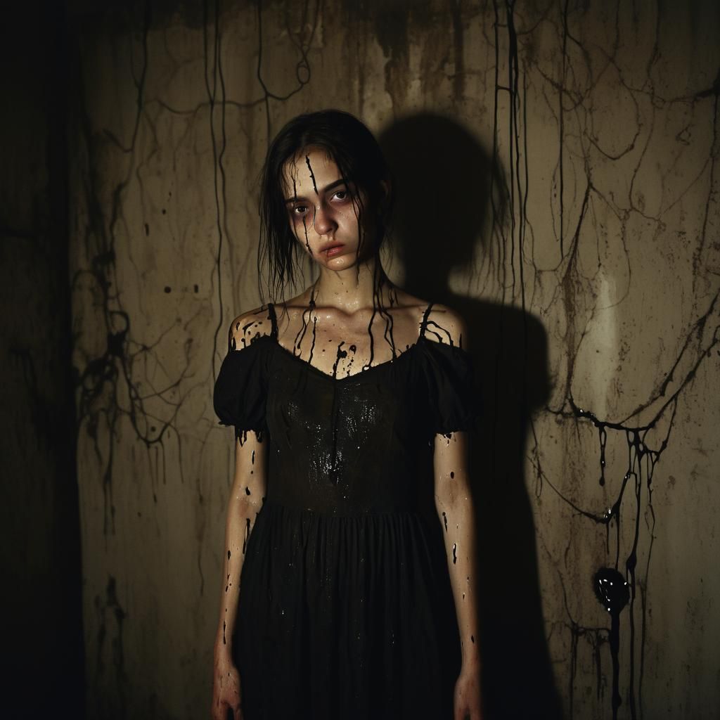 Eerie Gothic Portrait in Neo-Expressionist Style