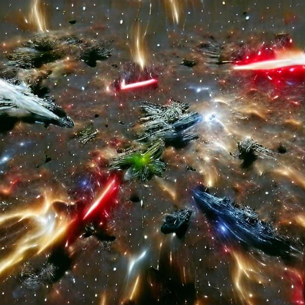 Epic Deep Space Battle Scene in 8K