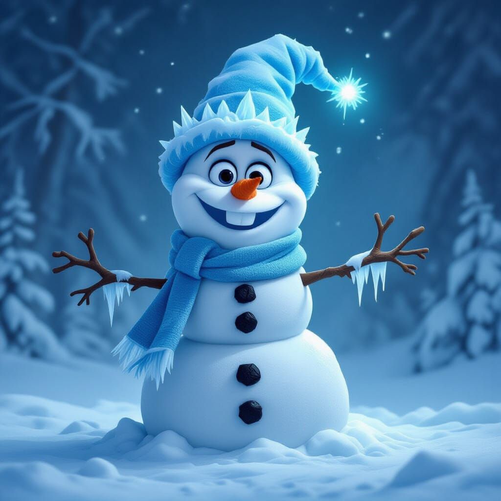 Crystalline Snowman Digital Art: Cryonoze