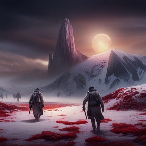 Spirits of Fallen Soldiers on Battlefield