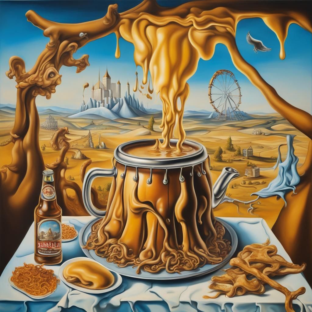 Surreal Oktoberfest Festival in Oil Paint Style