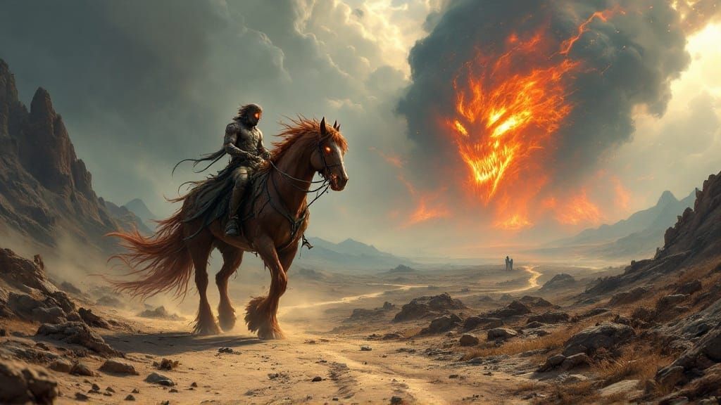 A Bounty Hunter and His Fearsome Steed Approach an Infested....