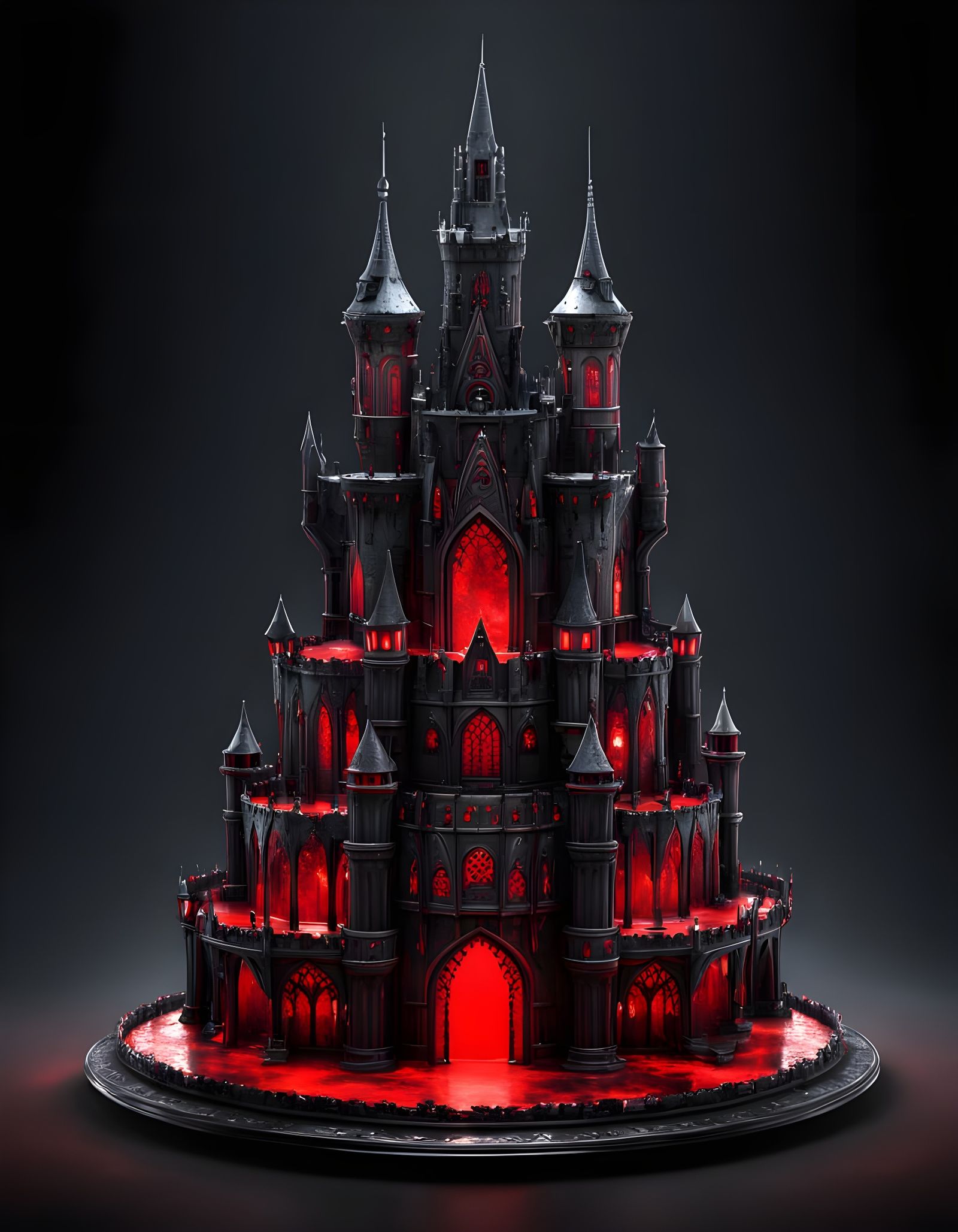 Gothic Dracula Castle Cake with Red Drips