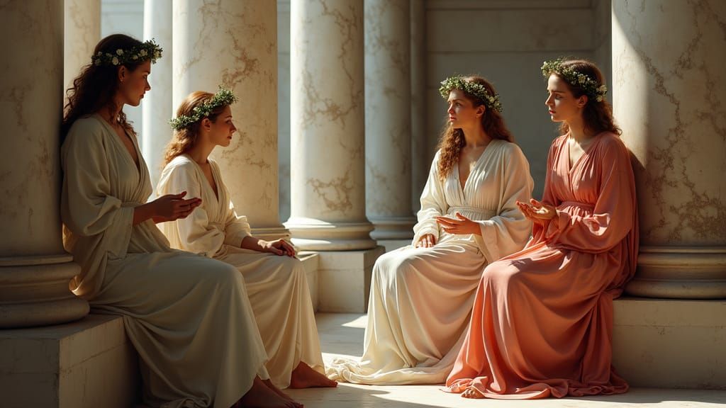 Women Discuss Philosophy in Neoclassical Style