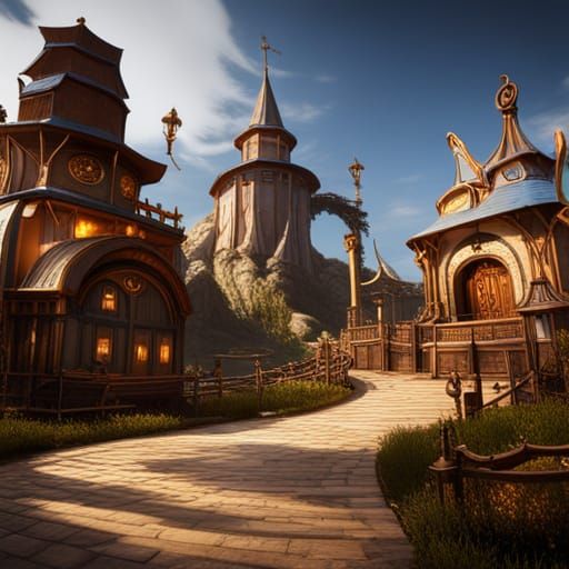 Fantastical Theme Park Ride with Gold Details