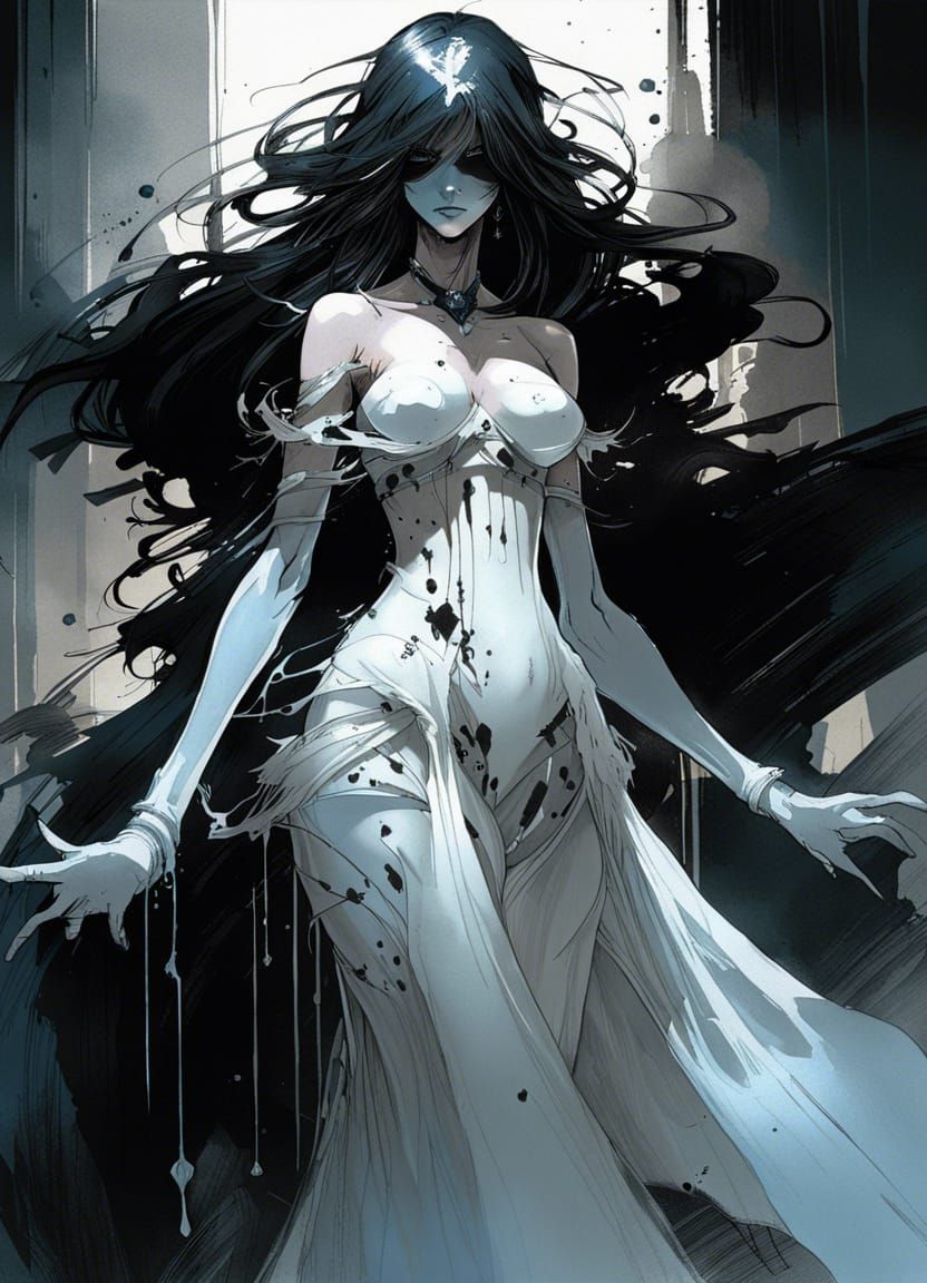 Dark Necromancer Awakening Bioluminescent Ghost