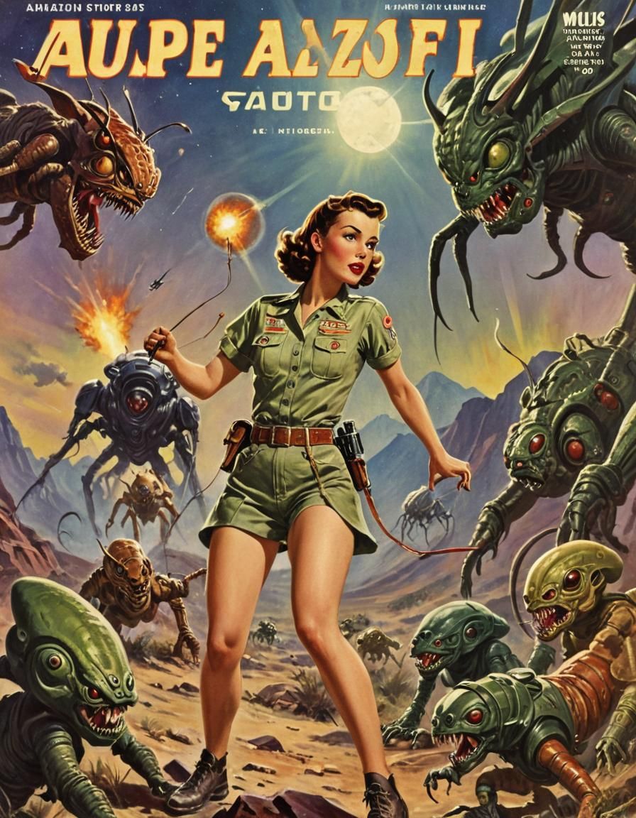 Pulp Magazine Cover: Amazing Sci-Fi Stories
