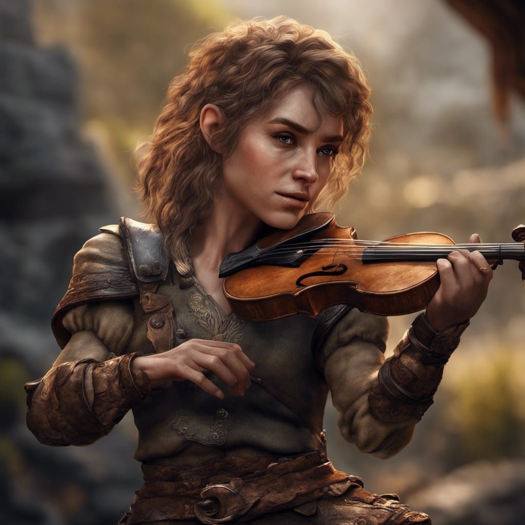 Photorealistic Halfling Bard in High Definition