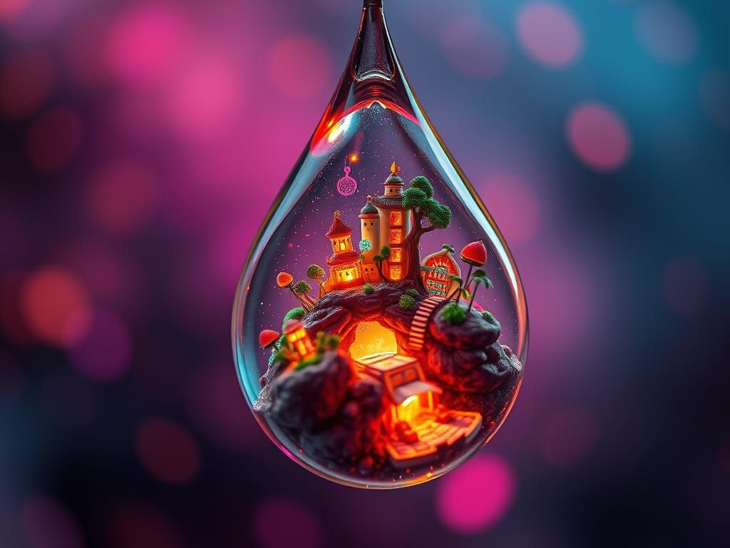 Surreal Miniature Worlds in Teardrops