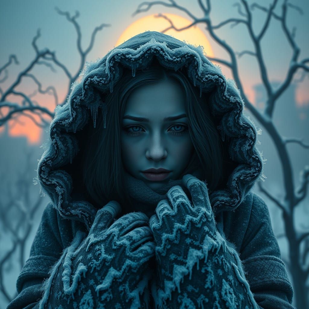 Faruza Balk in a Haunting, Frost-Bitten Landscape