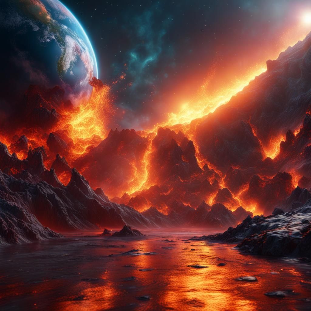 Flaming Earth Receives Galactic Relief, Detailed Matte Paint...