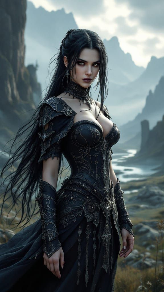 Yennefer in Dark Fantasy Attire