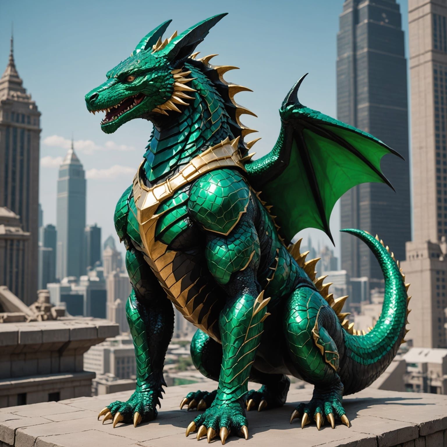Emerald Anubis Godzilla Dragon Fusion