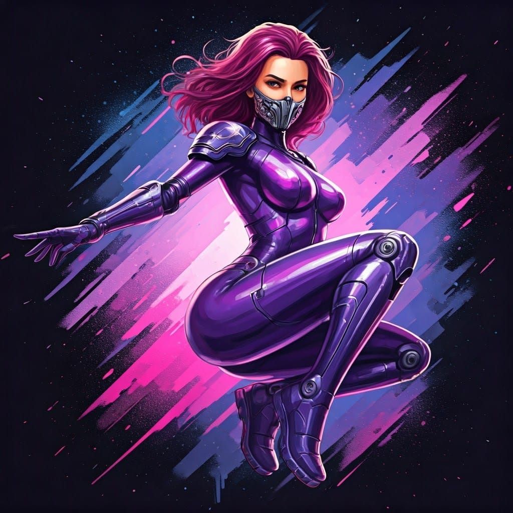 Vibrant Superhero in Graffiti Art Style