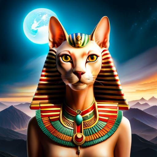 Mythical Egyptian Sphynx Cat
