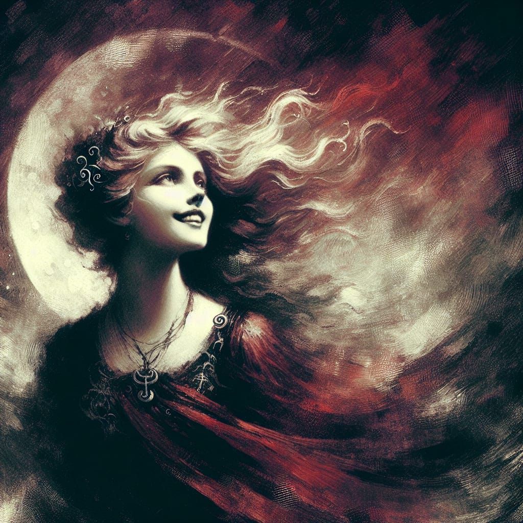 Norse Goddess of Storytelling in Ethereal Fantasy Scene