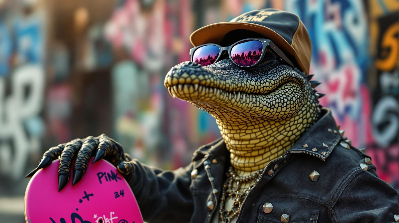 Surreal Skater Alligator in High Concept Art