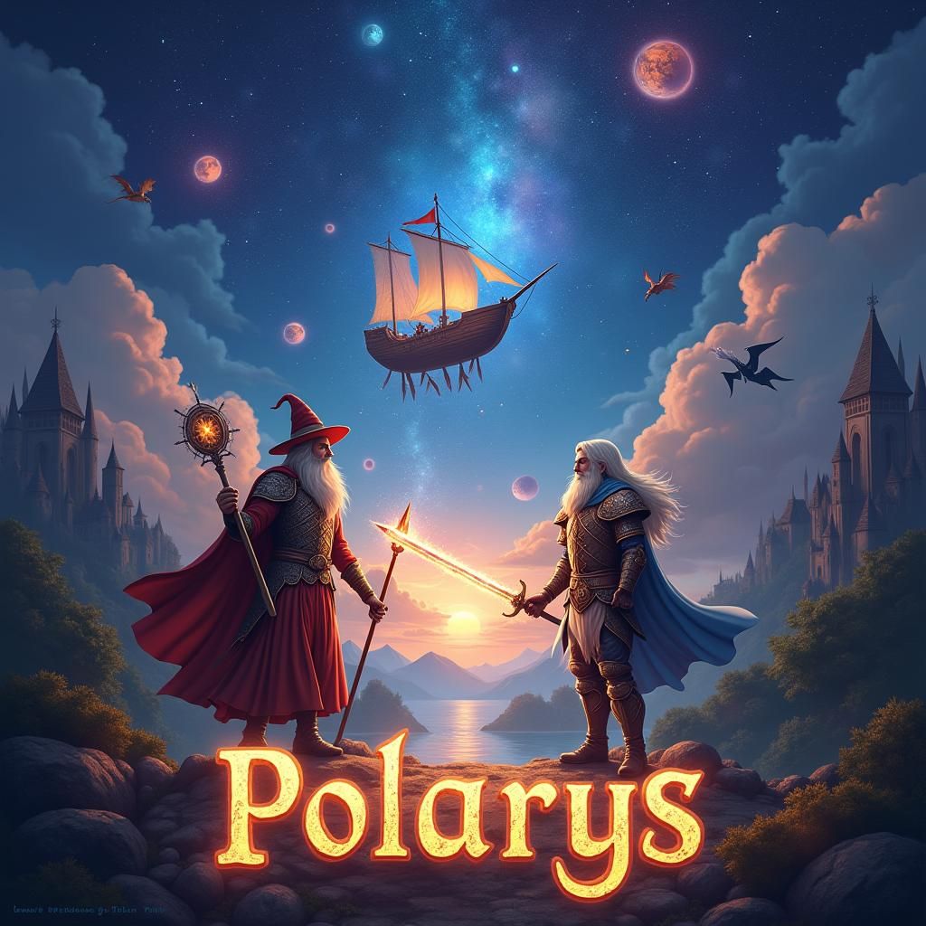 Epic Medieval Fantasy Landscape with Magic and Space Travel