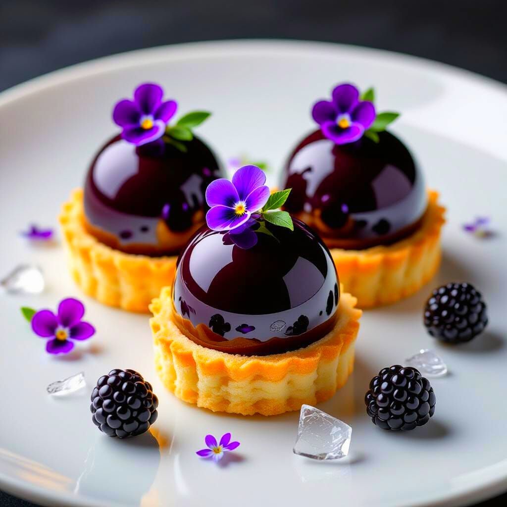 Blackberry Violet Cream Tart: Michelin Star Dessert