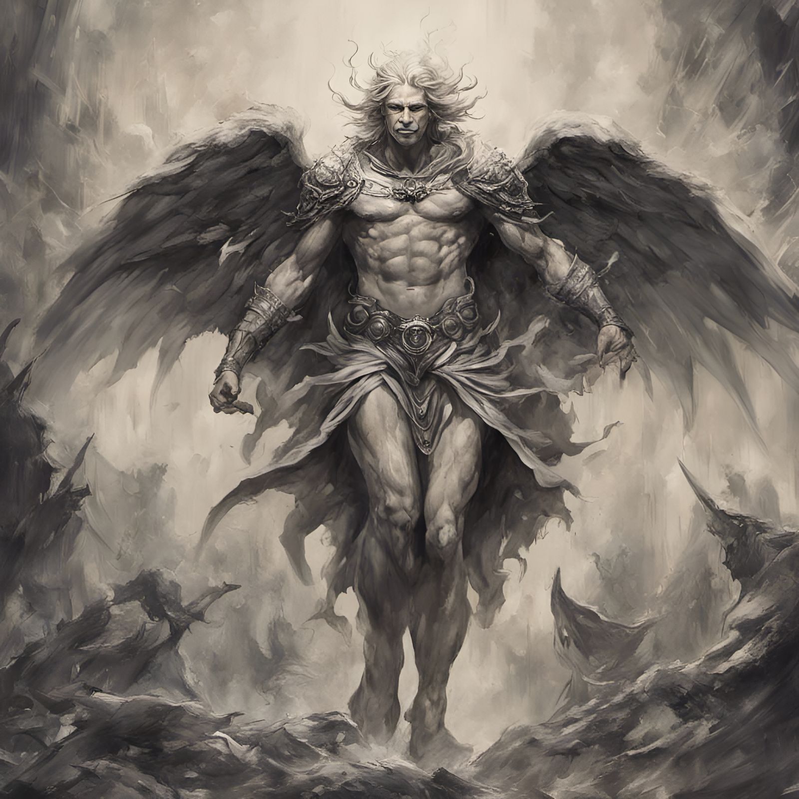 Fallen Angels in Watercolor by Cabanel