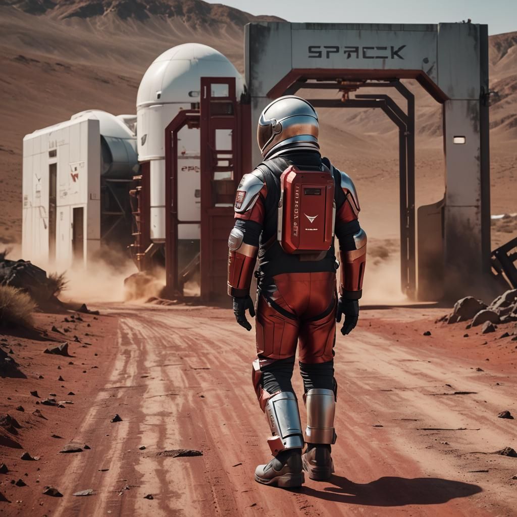 SpaceX Gate on Mars: Cinematic Film Still