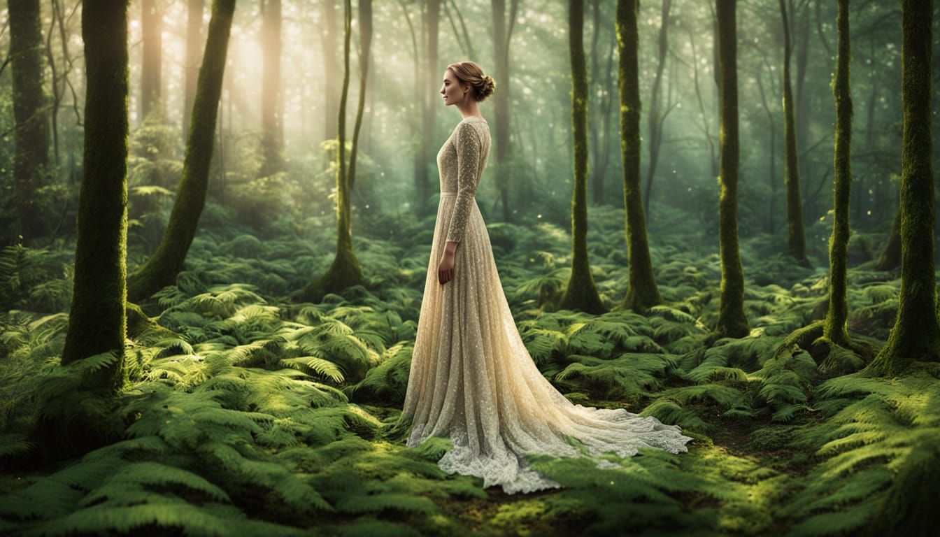 Enchanted Forest: Woman in Golden Light