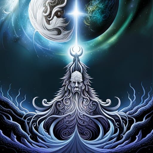 Cosmic Horror God Azathoth in Deep Space