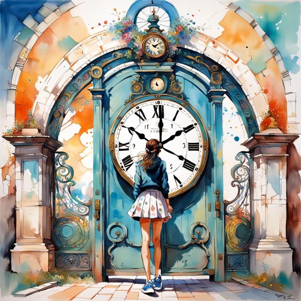 Rococo Clock Gate to Another Era Painting