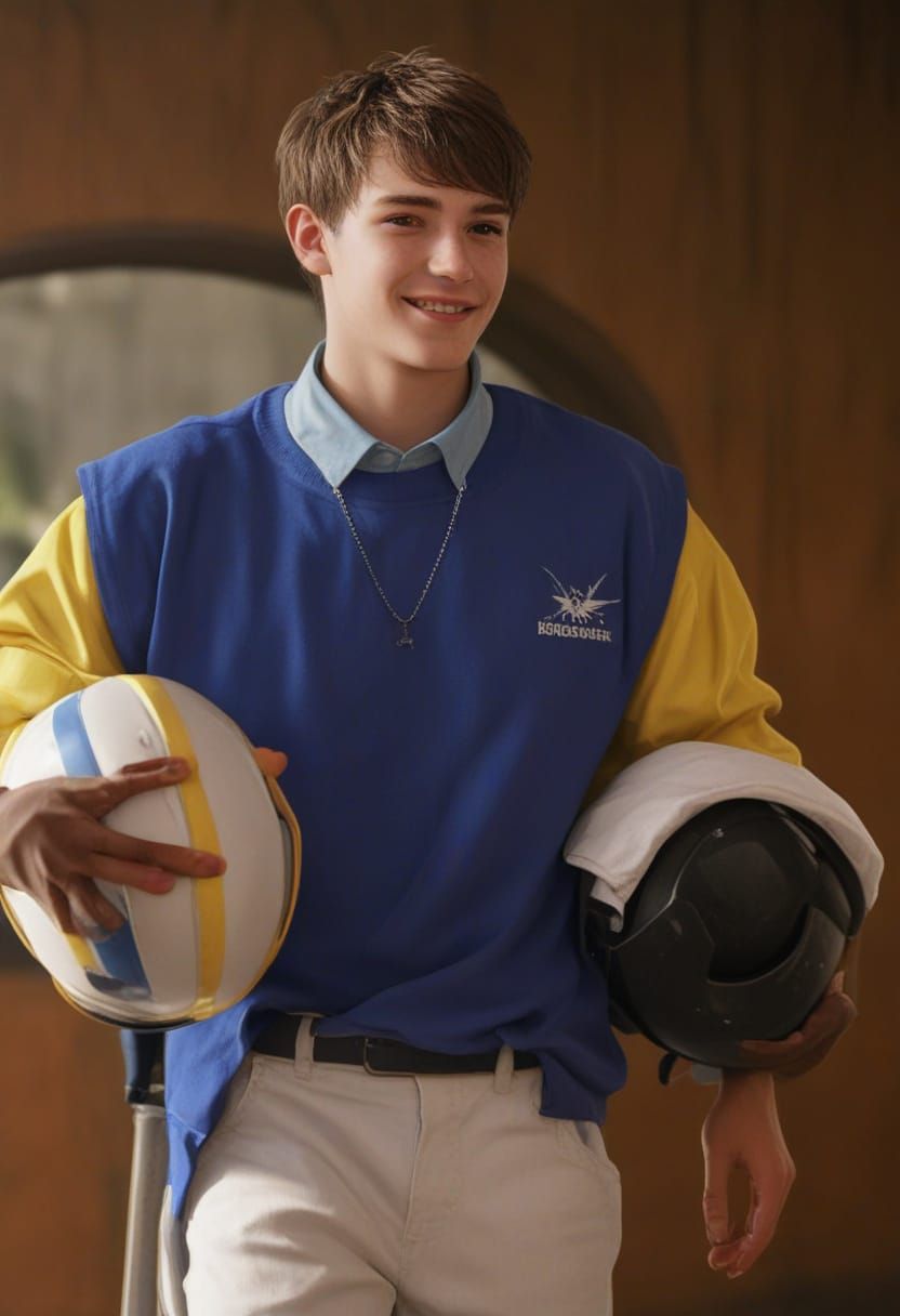 Smiling Teenager in a Fantastical World, Detailed Matte Pain...