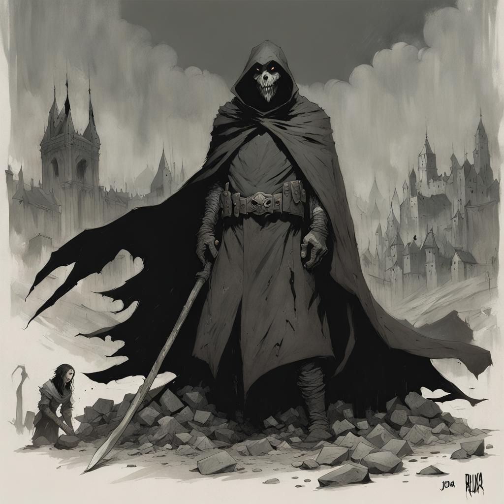 Grimdark Scene in Dark Fantasy Style