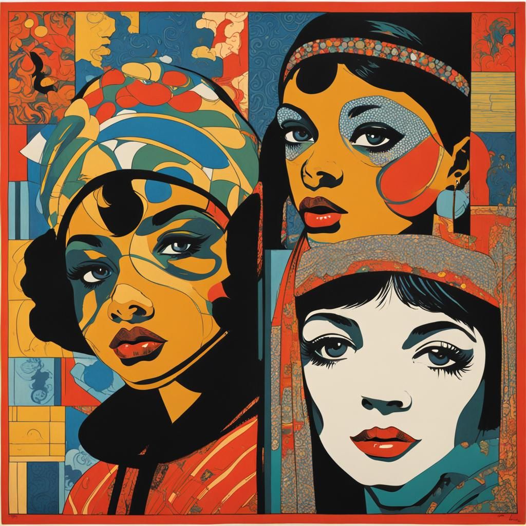 Stylized Portraits of Girls in Comic Book Art Style