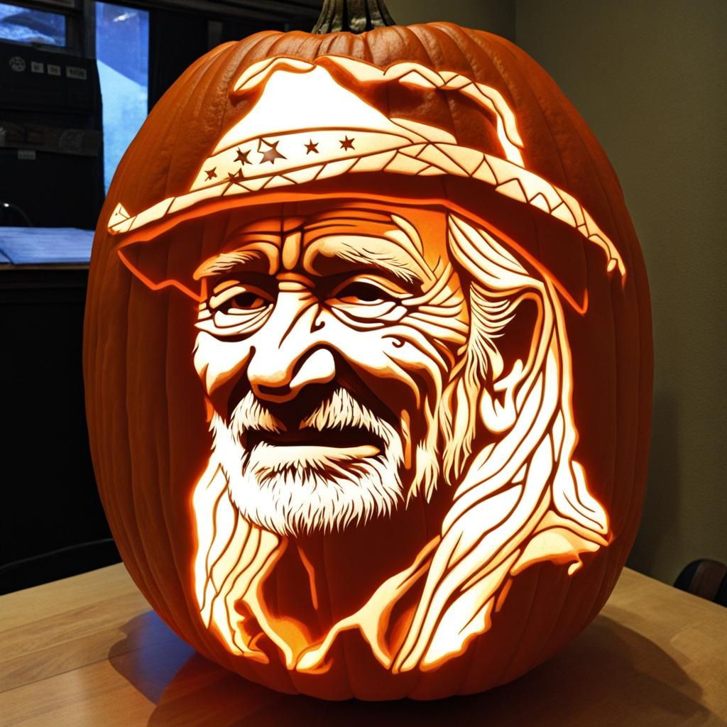 Willie Nelson as Halloween Jack-o'-Lantern