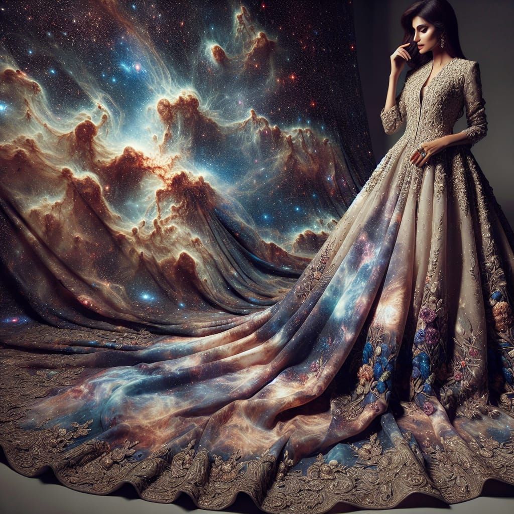 Cosmic Gown: A Universe of Elegance