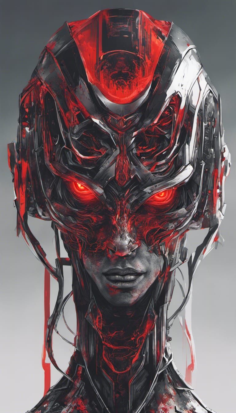 Cybernetic AI Assassin in Hyperrealistic Sci-Fi Style