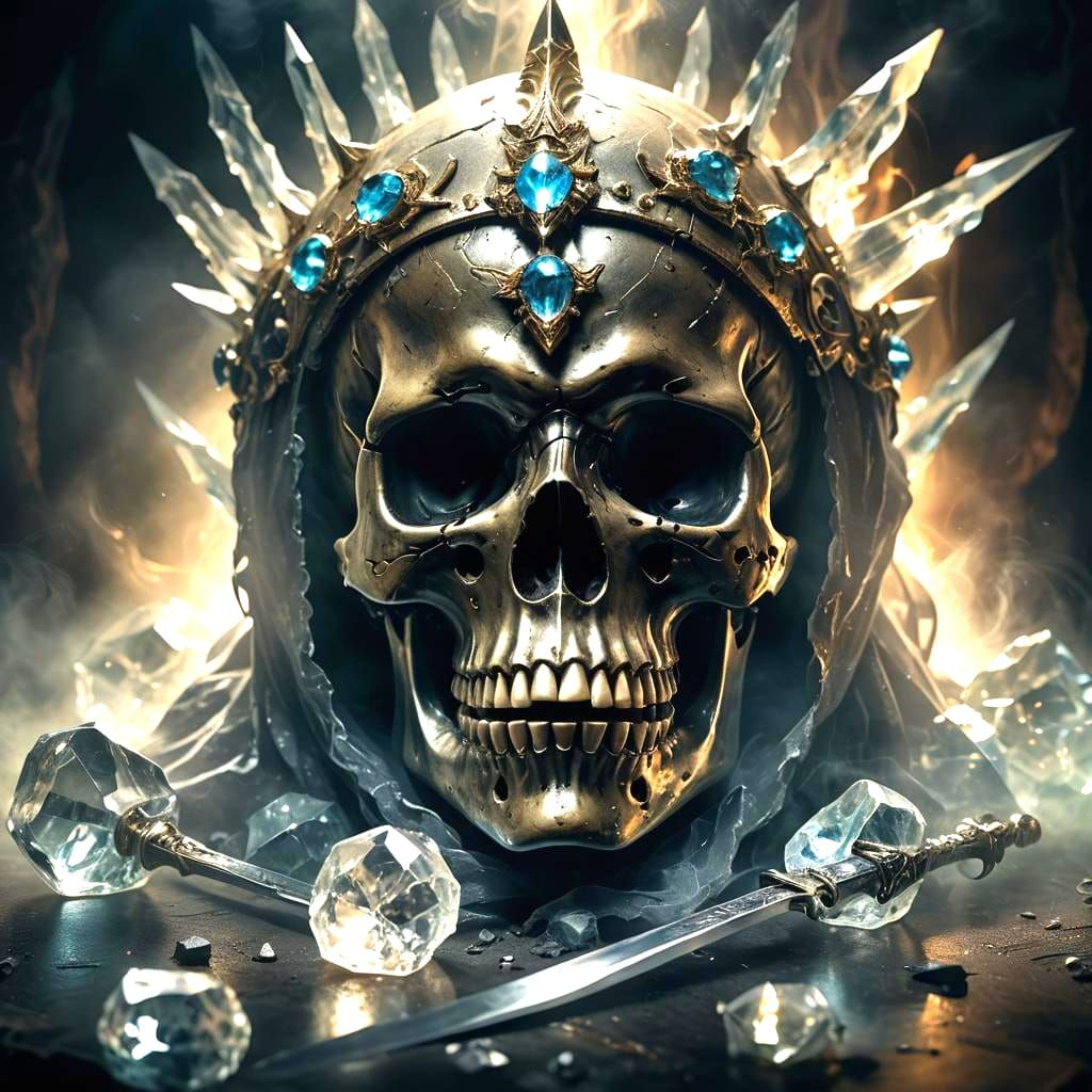 King Skull Draws Sword from Crystal Skull