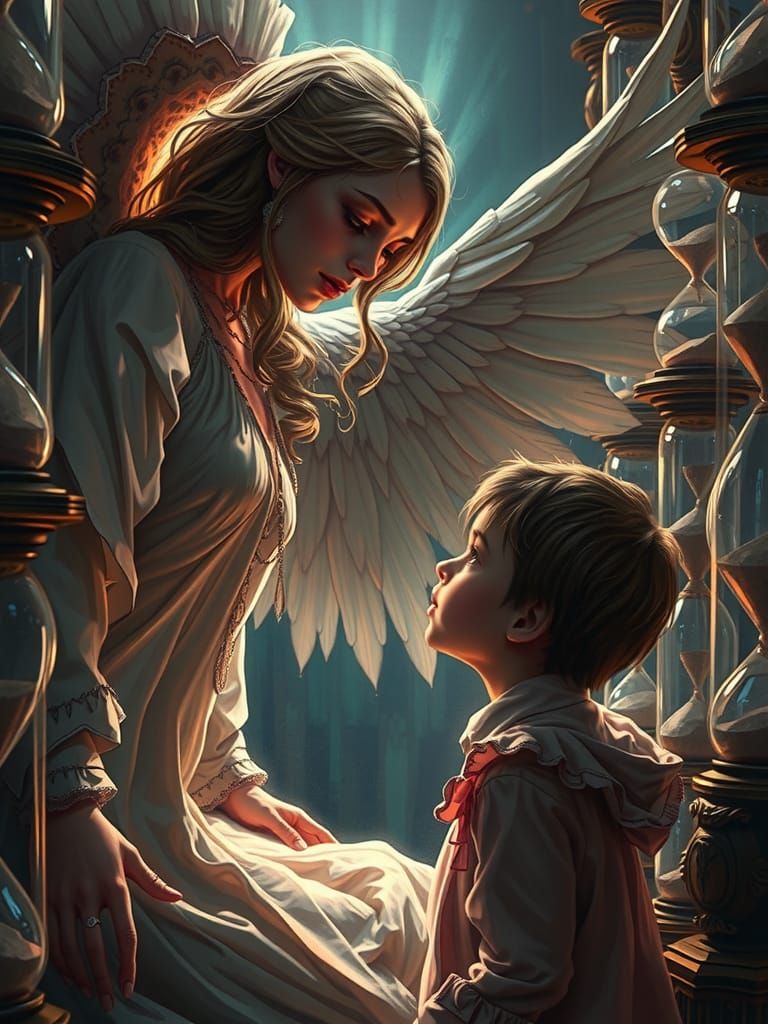 Angel of Death and Child in Hourglass Room